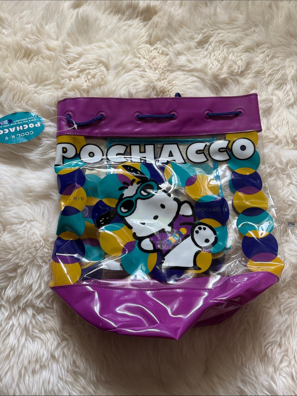 BNWT Vintage Sanrio Pochacco drawstring backpack